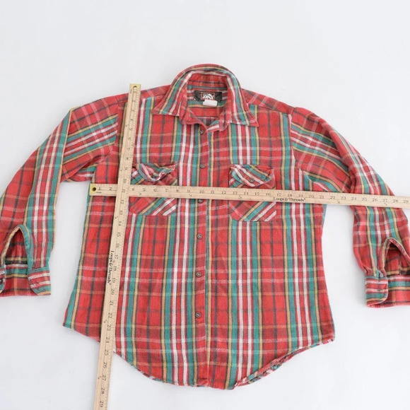 VTG 90'S Java Joe Red And Green Checker Pattern 100% Cotton Shirt Size Medium - Picture 4 of 12